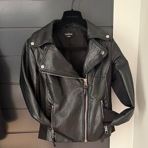 Bebe Women's Black Leather Moto Jacket
